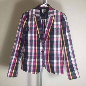 Madras-Print Anne Klein Blazer Plaid